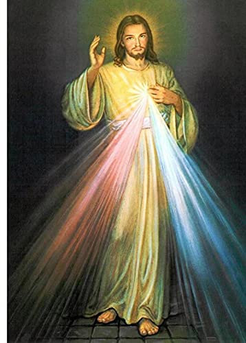 BDAHDUHT Diamond Painting Set,5D Diamantmalerei Vollbohrer Jesus Holy Light Diamant Mosaik Strass Bilder Diamantstickerei Religiöse Ikone 40x50cm