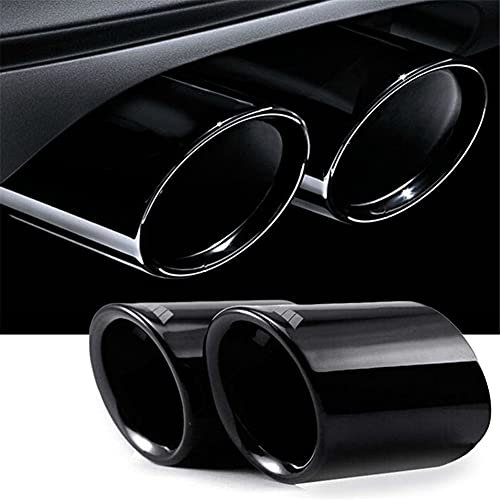 Hpory Auspuffblenden Endrohr E90, 1 Paar Endrohrblenden Oval Edelstahl Endrohr Auspuff kompatibel mit E90 2006-2010 Schwarz Auspuff Blende für 58mm-68mm Endrohre