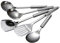 TGUS 5pcs Kitchen Utensil Set, Stainless Steel Cookware Set, Heat Resistant Kitchen Gadgets Includes Soup Spoon, Rice Spoon, Soild Spatula, Slotted Spatula and Colander(Sliver)