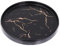 YDoLimmer Bandeja de cerámica para servir, diseño de mármol, redonda, para joyas, para cocina, baño, mesa de café, salón, 20 cm, color negro