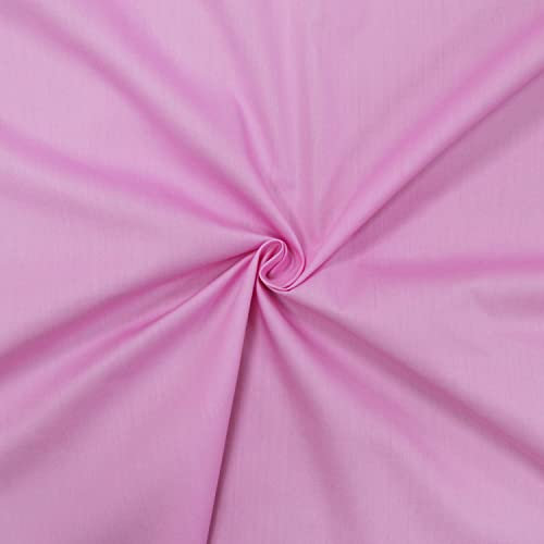 designers-factory Popeline Stoff aus 100% Baumwolle - Erhältlich in über 20 Farben - Verkauft nach Stücken - Baumwollstoff uni (3m x 1m46, Blossom Rose)
