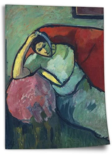 Printistico Poster Alexej von Jawlensky - Sitzende Frau Kunstdruck ohne Rahmen, Wandbild - A4, A3, A2, A1, A0, XXL - Wohnzimmer, Schlafzimmer, Küche, Deko