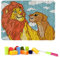 ROCKY&CHAO Knüpfteppich Zum Selber knüpfen, 50x38cm Knüpfsets Latch Hook Kit Selbst Knüpfen Set für Kinder und Erwachsene (Simba)