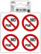 Exacompta - Réf. 67042E - 1 pictogramme adhésif No pub (x4 sur une planche) pour boîte aux lettres Pas de pub - Stop pub - En vinyle PVC traité - Dimensions : 10 x 10 cm
