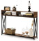 LIFEZEAL Tables de Console avec 2 Compartiments, Table d'Entrée en Bois, Cadre en Métal, Console Meuble Style Industriel, 120 x 23 x 79 cm pour Salon Couloir et Chambre (Marron)