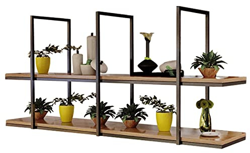 SXBHDM Ceiling Mounted Shelves Kitchen Bar Garage Storage Rack Wood Floating Wall Shelves Photo Suspension Flower Stand Hanging Plant Stand Display Home Decor, Easy to Install (Size : 110x30x80cm)
