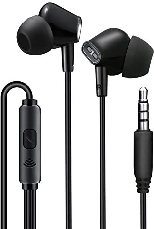 Aylaa Wired Earbuds Headphones for School with Microphone Noise Isolating Stereo Bass in-Ear Earphones – for Smartphones, Tablets, Schools, Ipads, Multiuse - 3.5mm Plug in Audio Jack - Black