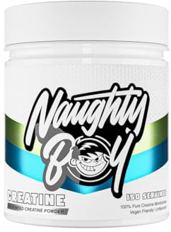 Naughty Boy Micronised Creatine Monohydrate Powder, 100% Pure 200 Mesh Creatine, Unflavoured, 450g, 150 Servings