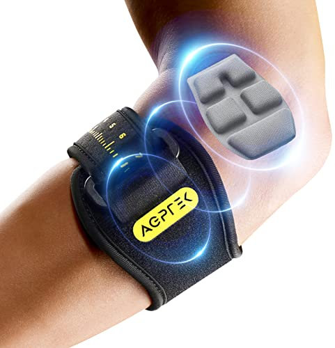 AGPTEK Tutore Epicondilite Gomito, Gomitiera per Epicondilite, Tutore Gomito con Cuscino d'Aria 3D per Alleviare il Dolore da Tendinite e Lesioni, Ideale per Tennisti, Golfisti, Uomini e Donne