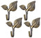MOROBOR Lot de 4 embrasses de rideaux en forme de feuille de style rétro vintage, fixation murale, embrasse de porte, serviette, manteau, crochet en fer vert bronze