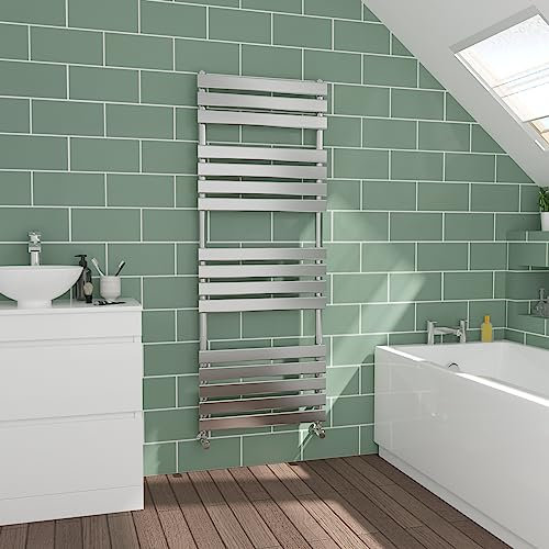 Warmehaus Flat Panel Chrome Towel Radiator Bathroom Heated Towel Rail 1600x600mm