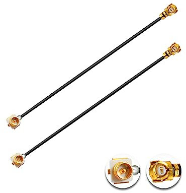 Vecys 2PCS U.F.L1 Maschio a U.F.L1 Femmina Cavo 2 /5CM U.F.L1 1.37mm Cavo di Prolunga a Bassa Perdita