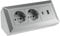 ChiliTec Steckdosenblock Ecksteckdose 2-Fach Schutzkontaktsteckdose USB-A USB-C PD Mehrfachsteckdose für Küche Büro Werkstatt Silber Grau