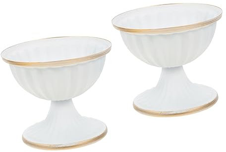 Warmhm 2st Blumentopf Klassischer Urnenkübel Hotelvasendekoration Klare Vasen Für Tafelaufsätze Urne Gartentopf Blumentöpfe Marokkanischer Pflanzer Groß Eisen Büro Weiß Getrocknete Blumen