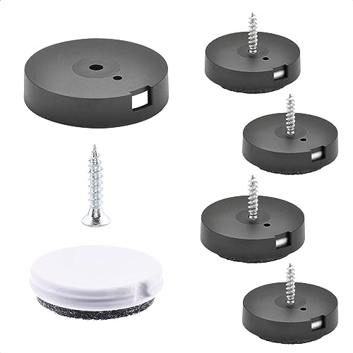 Wagner QuickClick® Filzgleiter & Kunststoffgleiter wendbar 2 Seiten Wollfilz & Kunststoff 4er-Set zum Anschrauben - 4X Basis+Schraube+Gleiteinsatz - Duo - Durchmesser Ø 30 mm - Made in DE - 15781099