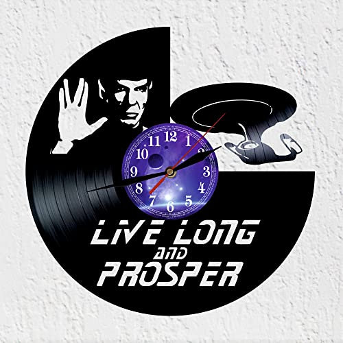 VINY WOODY Leonard Simon Nimoy Silhouette Schallplatte Wanduhr