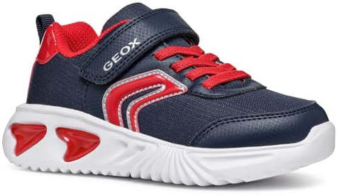 Geox J Assister Boy C, Zapatillas Niños, Multicolor Navy Red, 26 EU