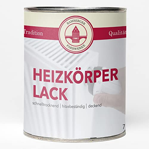 Bamberger Farbwerke Heizkörperlack Heizungsfarbe Hitzebeständig Heizungslack Metalllack (Weiss glänzend 750ml)