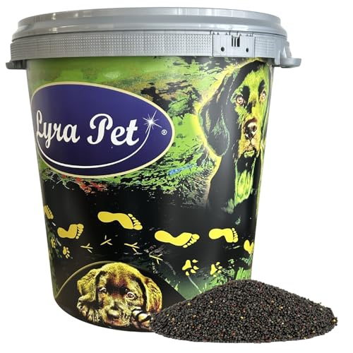 Lyra Pet® 10 kg Raps in 30 L Tonne | Reich an Fetten & Ölen | Ergänzungsfutter für Wildvögel | Protein- und fettreiches Wildvogelfutter | Nährstoffe für Sommer & Winter | Zusatz für Streufutter