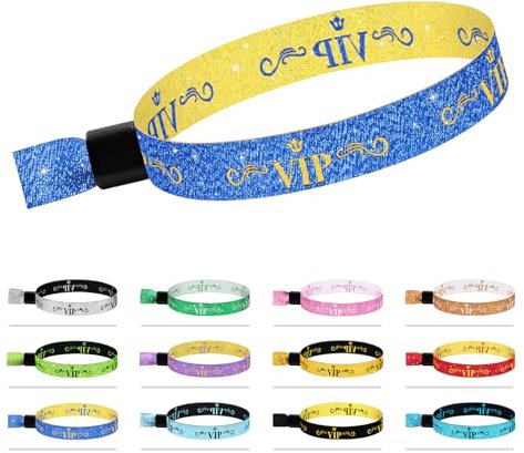 VIP Stoff-Armbänder, Einweg, farbig, leicht, für Konzerte und Partys, Blau, 100 Stück