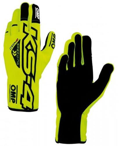 Ompracing Omp Kart KS-4 Handschuhe, Gelb/Schwarz, Größe XS