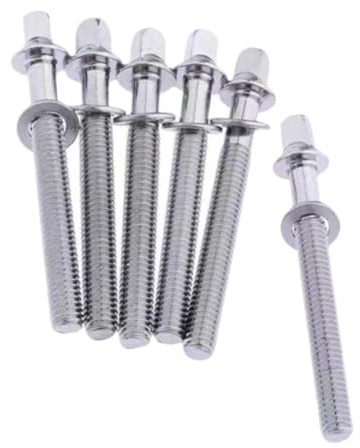 Luwecf 6x Trommel Spannstangen Trommel Set Schrauben mit Scheiben 5mm Trommel Spannschrauben Trommel Spannschrauben für Schlaginstrument Ersatzteile, M5x50mm