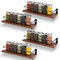 TDSYDS 4-Teiliges Set Gewürzregal Wand Ohne Bohren(40x9.5x7CM),Küchenregal Akazien Holz Schrank,Gewürz Organizer,Regal Küche Wand,Gewürzhalter&Gewürzregale Hängend,Spice Rack,Gewurzregalsystem