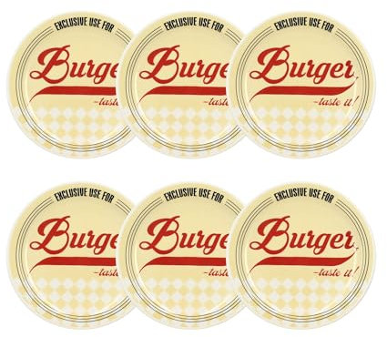 NOVASTYL - Set 6 piatti per hamburger, 2614661, in gres giallo