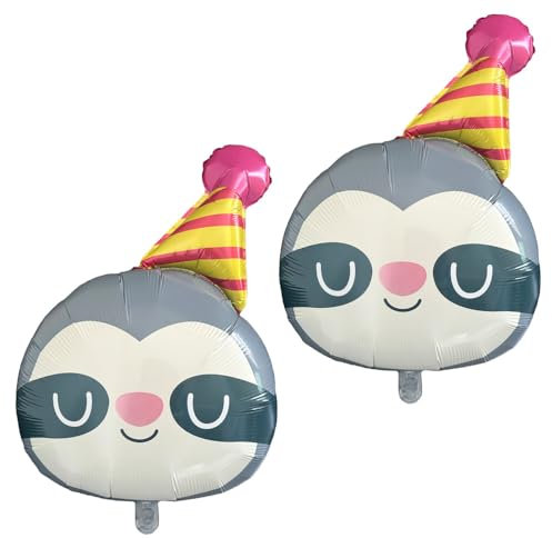 2 Stück Faultier Ballons Tier Geburtstag Ballon Faultier Luftballon Faultiere Folienballon Kindergeburtstag Geburtstag Party Deko für Jungen Mädchen Geburtstagsdeko