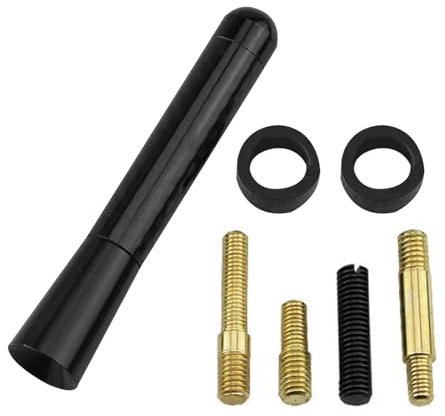 Yabauuop Sostituzione antenna automatica, antenna radio per camion, Antenna corta per segnale radio in fibra di carbonio, Antenna automatica generale del segnale radio da 8 cm con filo di alluminio