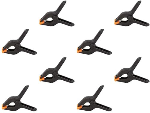 Onezebra 8 Pack 4 Inch Spring Clamps, Clamps for Woodwork with Large Span Width, Heavy Duty Tarp Clips with Moveable Jaws, Quick Grip Plastic Clamps for Photo Studio, Backdrop, and Artwork