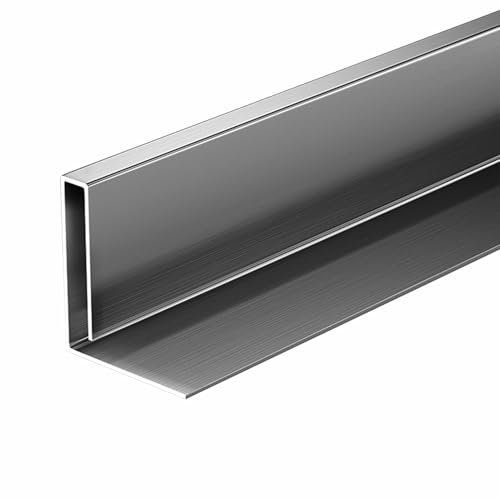 Moulures de Sol, moulures de Finition, sols irréguliers en Acier Inoxydable, Bandes de recouvrement de Joint, carrelage/Garniture de Sol pour Salle de Bain et Cuisine (Gris, H3 cm (1 1/8))