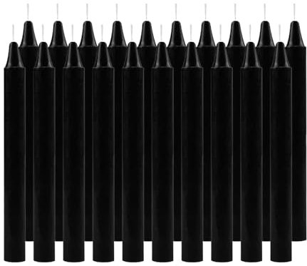 Scentoria 20er Stabkerzen, Premium Schwarze Kerzen, Kerzen Schwarz Ø 1,8 cm · 20 cm, Kerzen Schwarz, Stabkerzen Schwarz Lang, Geruchlos Stabkerze für Tisch dekoration, Bankett, Hochzeit