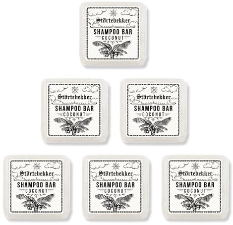 Störtebekker® Premium Shampoo Bar Kokos (6x) - Festes Shampoo Herren & Damen - 3in1 Duschseife Männer für Haare, Kopfhaut & Bart - Feuchtigkeitsshampoo - vegan, handgefertigt - 6x100g