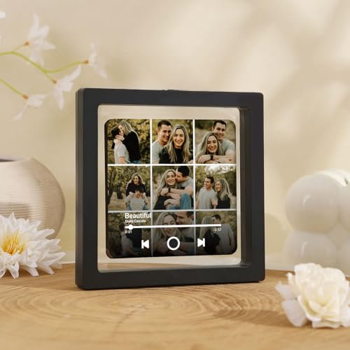 Kaululu kühlschrankmagnet mit Musik Personalisierter Foto-Kühlschrankmagnet mit Song Album Magnete Selbst Gestalten Geschenk für Paare Familie Freunde Geburtstag (Stil 9)