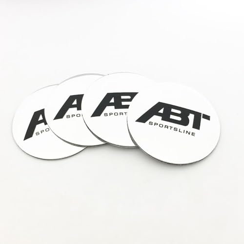 Generisch 4 Stück Nabendeckel Aufkleber Compatible with ABT Logo 56.5 mm Auto Zubehör Radnabenkappen,A-normal