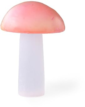 Myga Selenite Crystal Mushroom - Electroplated Healing Stone for Clarity, Peace & Sleep - Ethically Sourced Spiritual Healing Crystal for Yoga, Reiki, Chakra Balancing & Positive Energy (Orange)