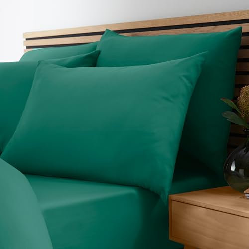 Catherine Lansfield So Soft Non-Iron Double Fitted Sheet Teal Green