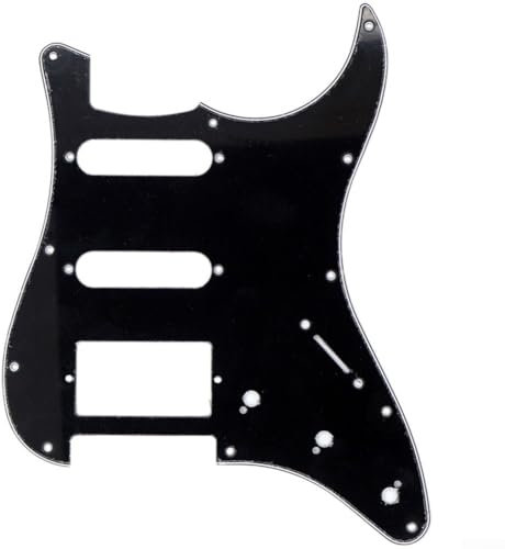 11 Loch SSH Gitarre Pickguard geeignet für mehrere E-Gitarren für STyles (schwarz)