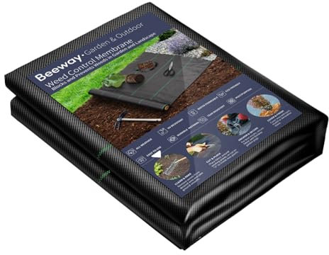 BEEWAY Membrana erbacce 1 m x 10 m, 90 g/m², tessuto per il controllo delle erbacce, copertura per terreno, stabilizzato ai raggi UV, tessuto per cortili, giardini, aiuole paesaggistiche