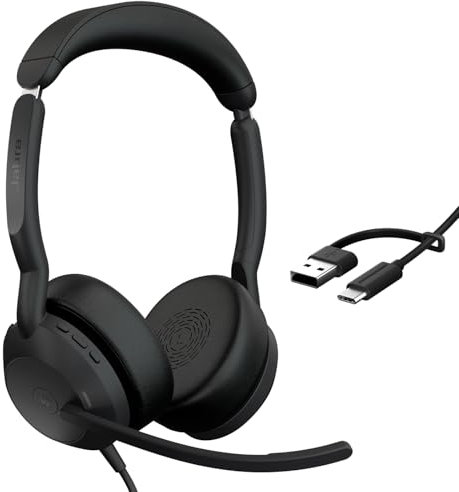 Jabra Evolve2 50 - USB-A/USB-C - schnurgebundenes Dual Headset Zertifiziert für Microsoft Teams