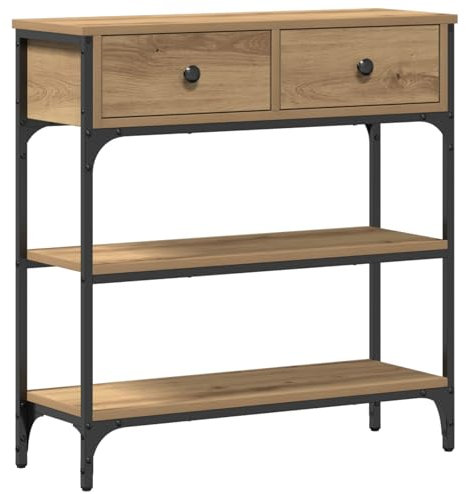 vidaXL Konsolentisch Artisan Eiche 72,5x25x75 cm Holzwerkstoff & Stahl