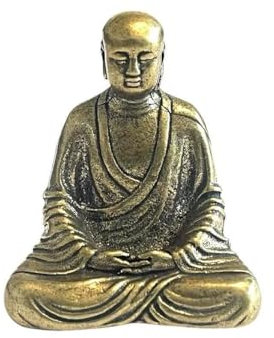 WOO MANTO Miniatur Buddha Statue aus Messing, Sitzender Mönch, 4,5 x 3,65 x 2,4 cm, 82-84g
