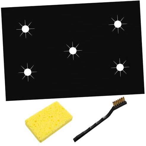 NUOBESTY Set De Protections De Gazinière Réutilisables Avec Brosse De Nettoyage Couvre-feux Anti-saleté Matériau Protège Plaque De Cuisson Projections Huile Pour Usage Quotidien