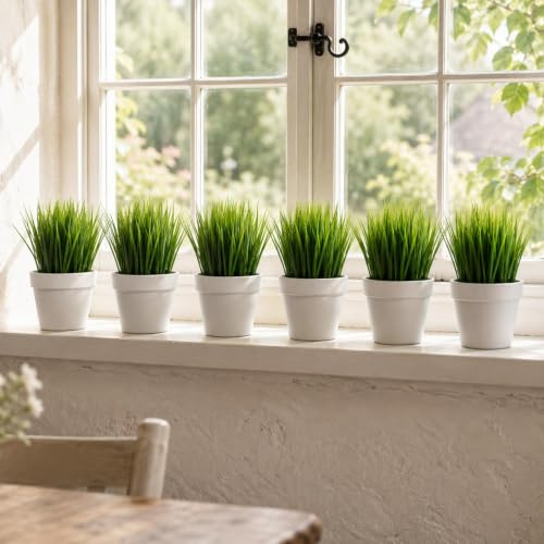 Leaf Pack of 6 x Realistic Artificial Potted Foliage Plants