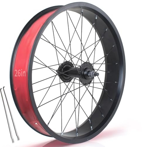 HZXQCVB 20x4.0 Fatbike-Hinterrad 24/26 Zoll Snowbike/Beachbike Radsatz 36x14G Speichen Scheibenbremse 195mm 36H Vorder-Hinterradnabe Hinterfelge Für 7/8/9/10-Gang-Rotationsräder(26in Front A)