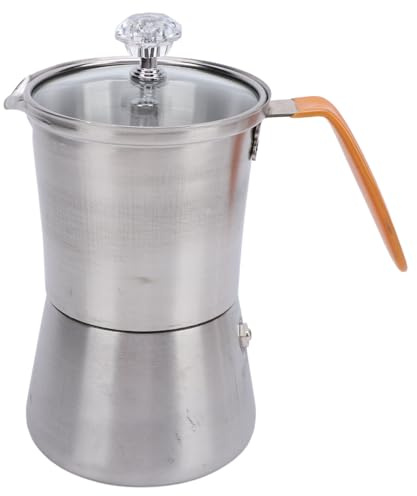 Haofy Cafetière Cubaine sur Cuisinière, Cafetière à Expresso en Acier Inoxydable avec Poignée Résistante à la Chaleur, Percolateur Manuel Portable pour Cappuccino et Latte (160 ml)