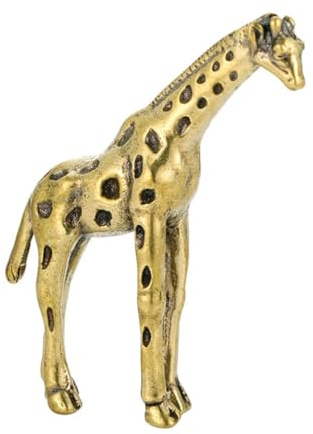 NUOBESTY Goldene Giraffen Messingskulptur mit Flachem Boden und Angenehmer Haptik Filigrane und Schlichte Giraffenfigur als Dekoratives Wohnaccessoire