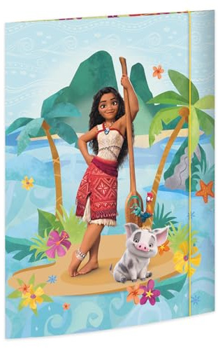 RNKVERLAG Zeichenmappe Disney Vaiana 320 x 430 mm, für Formate bis DIN A3 mit Gummizugverschluss, 1 Stück