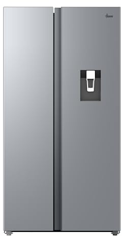 Hoover H-FRIDGE 500 MAXI American Fridge Freezer, Water Dispenser, Inox | Side by Side Freestanding Refrigerator, E Class, Total No Frost, Smart Contents, 90x64x177.5cm, HONSQ2T918EWXK